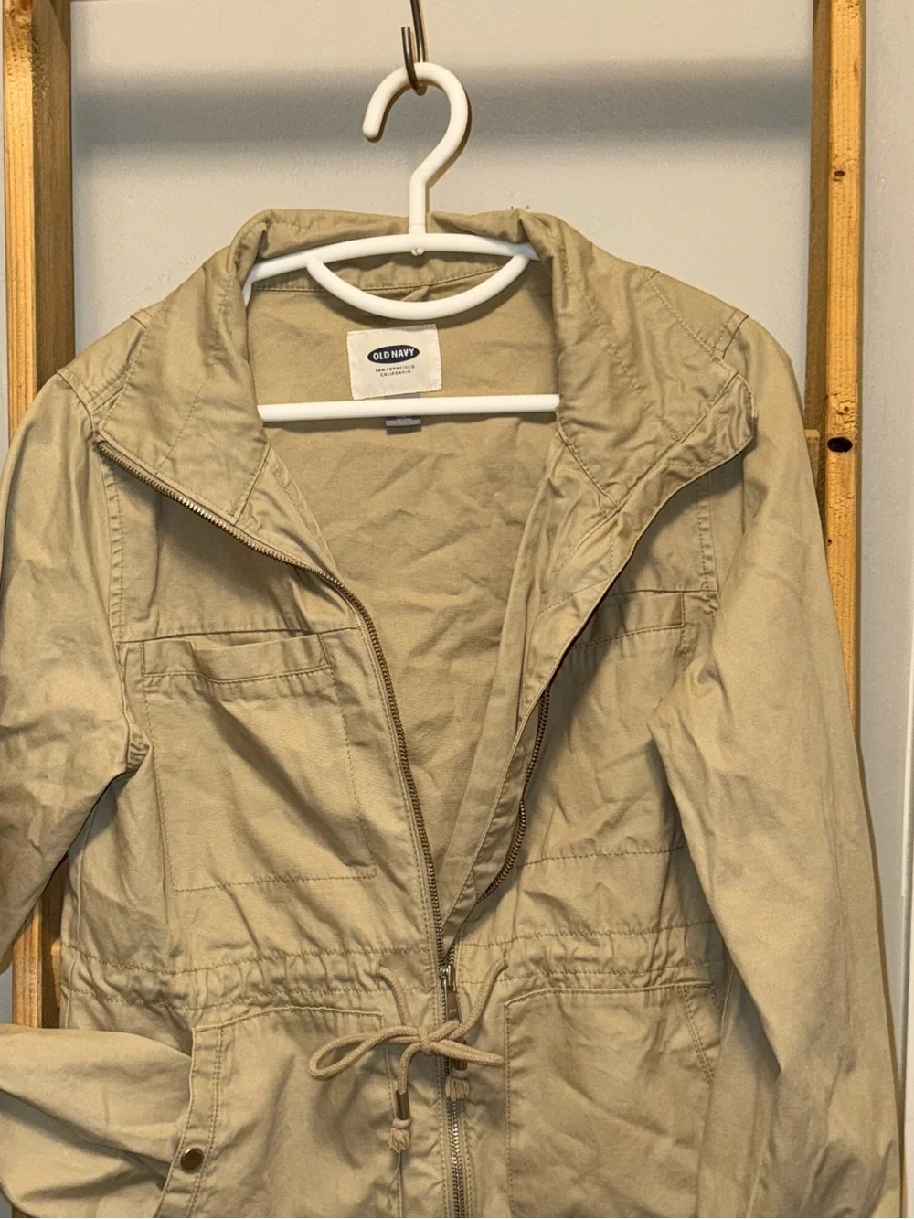 Old Navy Beige Drawstring Utility Jacket - Picture 11 of 12